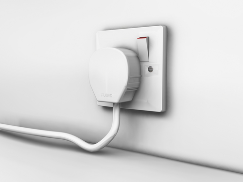 Mains plug in socket